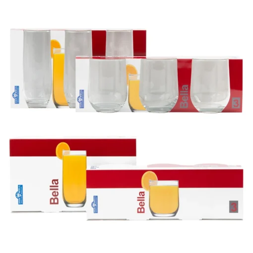 12tlg Gläserset Bella 6x Wasser Trink-Becher 6x Long-Drink Partygläser 310ml Tumbler Glas Gastro – Bild 8