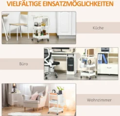HOMCOM Rollwagen3-Etagen Küchenwagen Mit Schubladen Und Korb Für Küche Büro Schlafzimmer Wohnzimmer Stahl Weiß 51,5 X 32 X 75,6 Cm 15 HOMCOM Rollwagen3-Etagen Küchenwagen Mit Schubladen Und Korb Für Küche Büro Schlafzimmer Wohnzimmer Stahl Weiß 51,5 X 32 X 75,6 Cm -Qualitätsladen Für Geschirr 7b2885b977d4cf87820cd445d5672df4