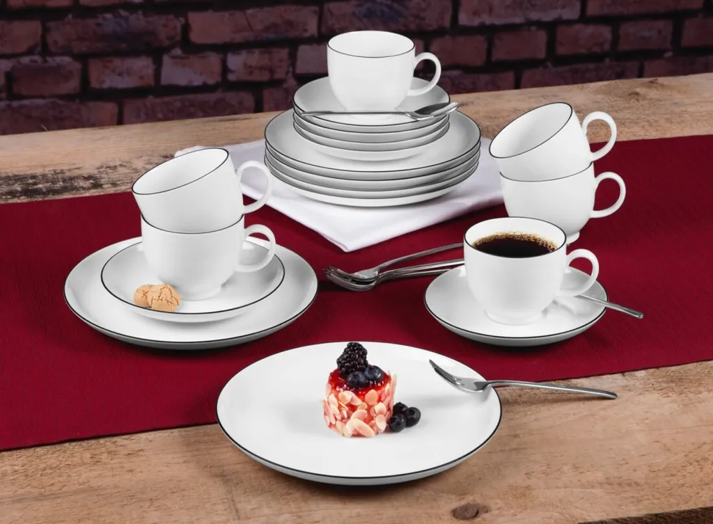 Seltmann Weiden Kaffeeservice Lido Schwarz Mit Farbrand Zeitlos 6 Seltmann Weiden Kaffeeservice Lido Schwarz Mit Farbrand Zeitlos – Bild 6