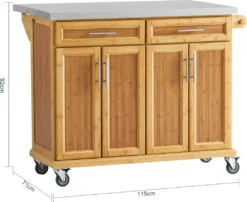 SoBuy FKW69-N Kücheninsel Küchenwagen Mit Erweiterbarer Edelstahlarbeitsplatte Küchenschrank Servierwagen Bambus BHT Ca.: 115x92x46-71cm 17 SoBuy FKW69-N Kücheninsel Küchenwagen Mit Erweiterbarer Edelstahlarbeitsplatte Küchenschrank Servierwagen Bambus BHT Ca.: 115x92x46-71cm -Qualitätsladen Für Geschirr 7ba992952bdbdfa0ef3d905116adb767
