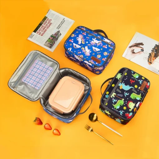 Kinder Lunchbag Picknicktasche Lunchpaket Kühltasche Mini-Isoliertasche Für Damen Herren, Studenten Dinosaurier – Bild 4