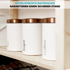 Lubur Premium Vorratsdosen Set - 3X Aufbewahrungsdose Für Lebensmittel - 1L Vorratsbehälter In Edlem Design Storage Jars - Pflegeleichte Vorratsdose Mit Deckel -Qualitätsladen Für Geschirr 7d16f20269f79fa9150879587dd44b43