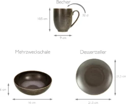 CreaTable 22409 Tafelservice Rusty Für 8 Personen, Porzellan, Braun (1 Set, 12-teilig) 9 CreaTable 22409 Tafelservice Rusty Für 8 Personen, Porzellan, Braun (1 Set, 12-teilig) -Qualitätsladen Für Geschirr 7e0495d28edaaf306173a7aec6198937