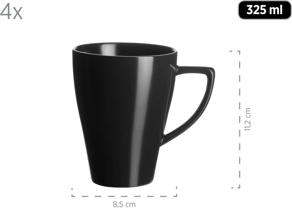 Mäser 931730 Kombiservice Glendale Für 4 Personen, Steinzeug, Schwarz (1 Set, 16-teilig) 2 Mäser 931730 Kombiservice Glendale Für 4 Personen, Steinzeug, Schwarz (1 Set, 16-teilig) – Bild 2