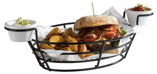 APS Servierkorb BURGER & FRIES Schwarz