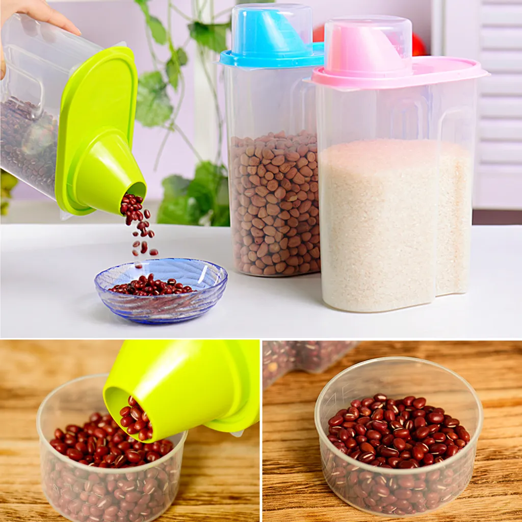 Vorratsdosen Set Mit Deckel, Aufbewahrungsbox Küche, Frischhaltedosen 2.5L & 1.9L BPA-frei Luftdicht Vorratsbehälter Mit Messbecher Kunststoff Schüttdosen Für Mehl Müsli (2 Stück) 5 Vorratsdosen Set Mit Deckel, Aufbewahrungsbox Küche, Frischhaltedosen 2.5L & 1.9L BPA-frei Luftdicht Vorratsbehälter Mit Messbecher Kunststoff Schüttdosen Für Mehl Müsli (2 Stück) – Bild 5