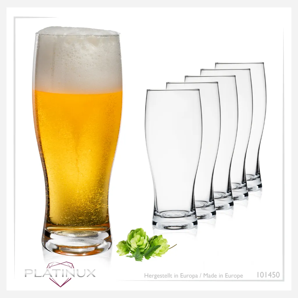Biergläser 500ml (max. 640ml) Set 6-Teilig Bierseidel Weizengläser 0,5L Glas 7 Biergläser 500ml (max. 640ml) Set 6-Teilig Bierseidel Weizengläser 0,5L Glas – Bild 7