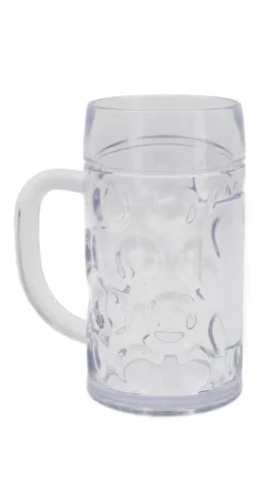 Mehrweg Bierkrugglas Münchner Waben Optik - SAN - Glasklar - Bruchfest - Spülmaschinenfest - Dt. Fertigung - 500ml, VE 2 Stück