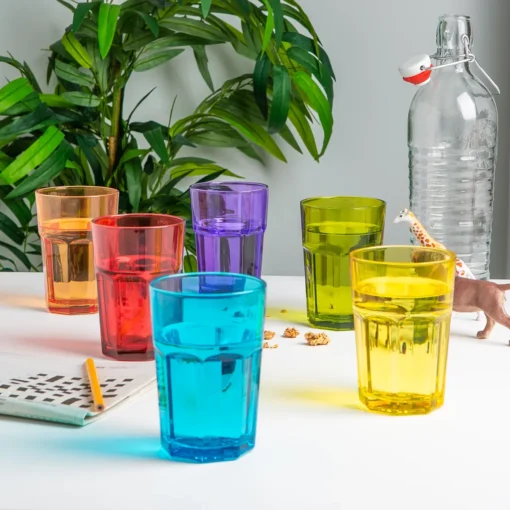 Rink Drink 6 Stück Farbige Gläser Highball-Set - Vibrant Multicolored Partei-Cocktail-Trinken Tumblers - 365ml - 6 Farben – Bild 4