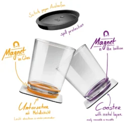 SILWY - 2 X Trinkbecher Mit Magnetboden - Hub Orange - Inkl. 2 Nano-Gel-Pads - 0,25l 16 SILWY - 2 X Trinkbecher Mit Magnetboden - Hub Orange - Inkl. 2 Nano-Gel-Pads - 0,25l -Qualitätsladen Für Geschirr 8274cf0578d207c76ea53cf6e7d20bd3
