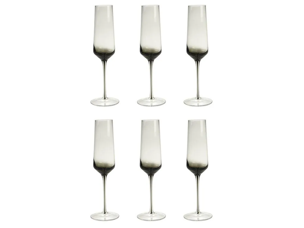 Sektglas 6er-Set - Grau Transparent - H. 23 Cm - 22 Cl - NURIA 2 Sektglas 6er-Set - Grau Transparent - H. 23 Cm - 22 Cl - NURIA – Bild 2