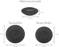 CreaTable 23211 Tafelservice Elements Collection Vesuvio Black Für 4 Personen, Steinzeug, Schwarz/grau (1 Set, 12-teilig) 25 CreaTable 23211 Tafelservice Elements Collection Vesuvio Black Für 4 Personen, Steinzeug, Schwarz/grau (1 Set, 12-teilig) -Qualitätsladen Für Geschirr 82bdcd2b2d3e5aa0a2b833997d845193