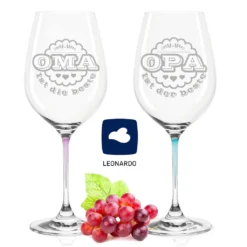 Leonardo Weingläser "Oma Ist Die Beste" & "Opa Ist Der Beste" Im Set : La Perla