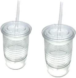 Glasbecher Mit Deckel & Glashalm, 4er Set 440 Ml, Spülmaschinenfest, Trinkglas, Transparent -Qualitätsladen Für Geschirr 846e692ee9323019d8f2026826acf6aa