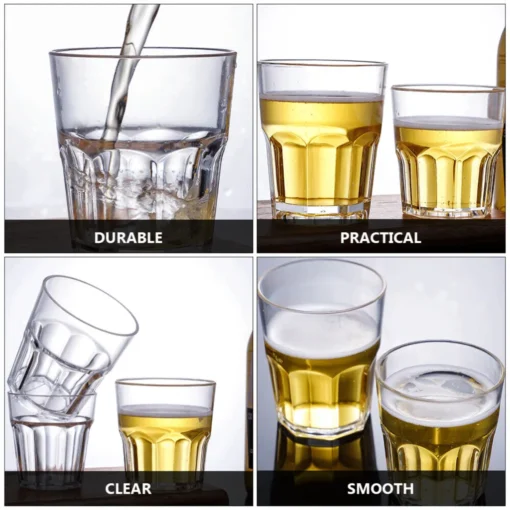 15er 170ml Whiskytasse Set Weinverkoster Bierbecher Bar Klar Acryl-Whisky-Tassen Whiskyglas – Bild 7
