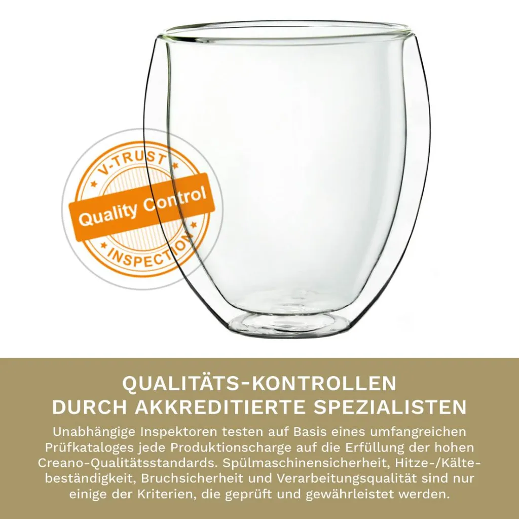Creano Doppelwandige Gläser 400ml „DG-Bauchig“, 4er Set, Großes Thermoglas Doppelwandig Aus Borosilikatglas, Kaffeegläser, Teegläser, Latte Gläser, Doppelwandgläser 4 Creano Doppelwandige Gläser 400ml „DG-Bauchig“, 4er Set, Großes Thermoglas Doppelwandig Aus Borosilikatglas, Kaffeegläser, Teegläser, Latte Gläser, Doppelwandgläser – Bild 4