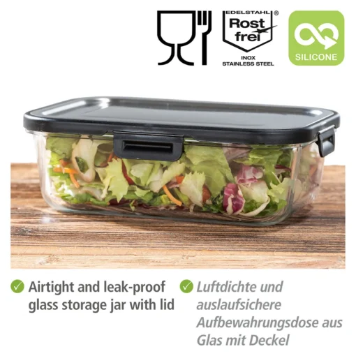 Wenko Glas Frischhaltedose Steel 1,5 L – Bild 2