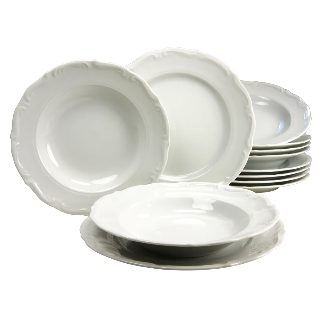 CreaTable 16137 Tafelservice Maria Theresia Für 6 Personen, Porzellan, Weiß (1 Set, 12-teilig) 1 CreaTable 16137 Tafelservice Maria Theresia Für 6 Personen, Porzellan, Weiß (1 Set, 12-teilig)