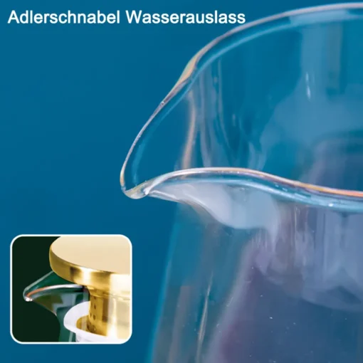 Glaskrug 2 Liter Karaffe Trinkflasche Aus Borosilikatglas Mit Deckel – Bild 4