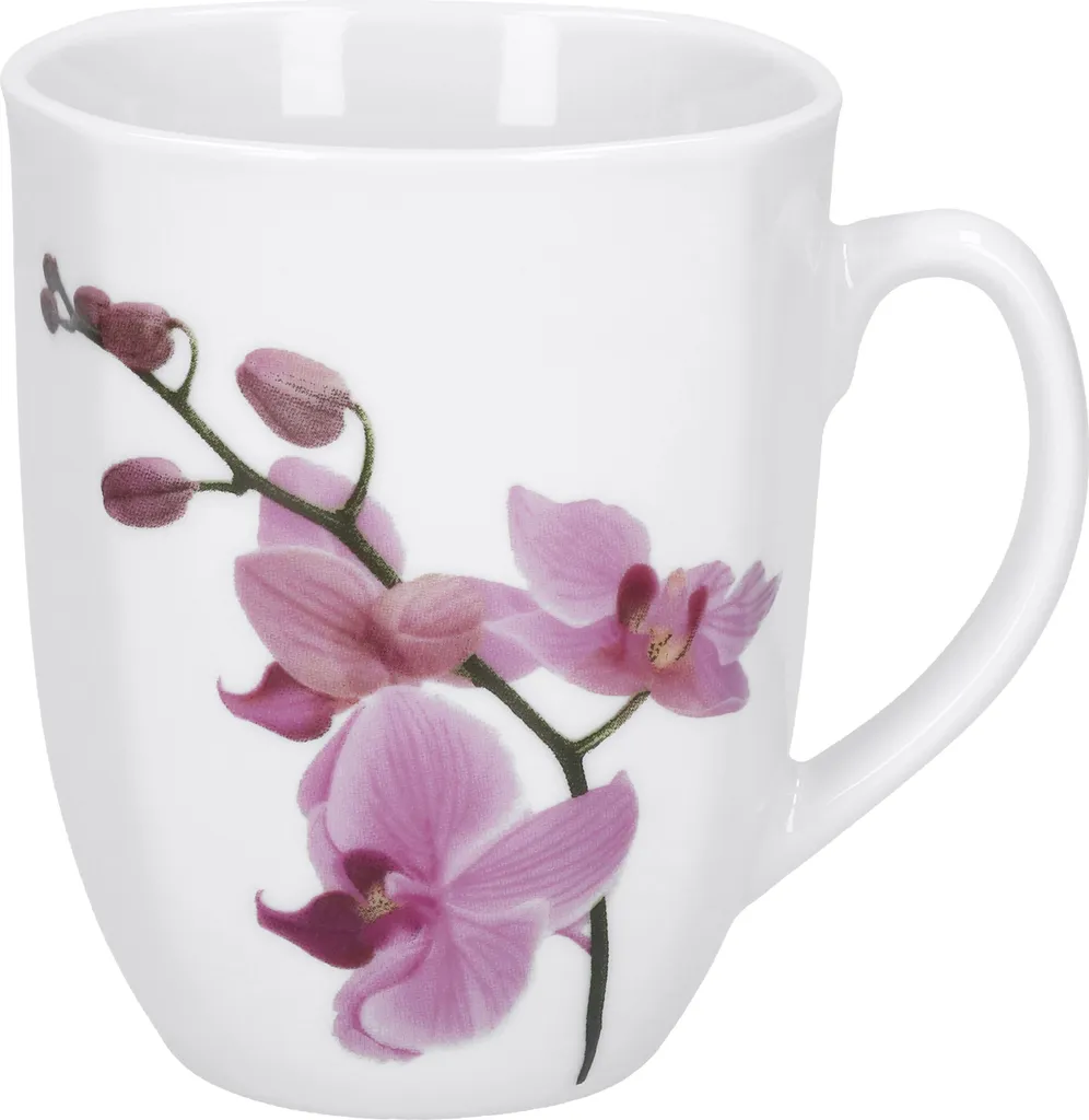 Frühstücksset 18-tlg. Kyoto Orchidee Leicht Eckig Porzellan Für 6 Personen Weiß MitNachbildung 4 Frühstücksset 18-tlg. Kyoto Orchidee Leicht Eckig Porzellan Für 6 Personen Weiß MitNachbildung – Bild 4