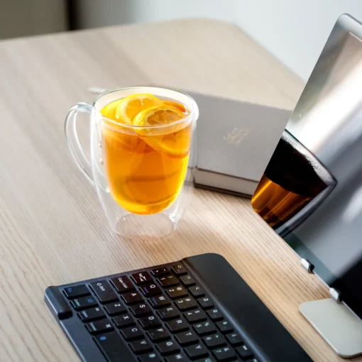 Wessper Doppelwandig Kaffeegläser Mit Henkel, 6 Stück X 350 Ml, Großes Hitzebeständiges Doppelwandglas, Thermogläser, Kaffeegläser Temperaturbeständig Mokkatassen, Teegläser, Latte Machiatto Gläser – Bild 3