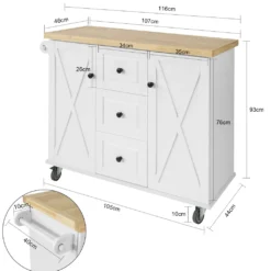 SoBuy FKW96-WN Kücheninsel Mit Arbeitsplatte Küchenwagen Mit 2 Türen Küchenschrank Mit 3 Schubladen Sideboard Weiß BHT Ca.: 116x93x46cm 13 SoBuy FKW96-WN Kücheninsel Mit Arbeitsplatte Küchenwagen Mit 2 Türen Küchenschrank Mit 3 Schubladen Sideboard Weiß BHT Ca.: 116x93x46cm -Qualitätsladen Für Geschirr 8f6fb944f5e3e34df4a52ea5f1c17c20
