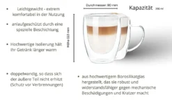 Wessper Doppelwandig Kaffeegläser Mit Henkel, 6 Stück X 350 Ml, Großes Hitzebeständiges Doppelwandglas, Thermogläser, Kaffeegläser Temperaturbeständig Mokkatassen, Teegläser, Latte Machiatto Gläser 12 Wessper Doppelwandig Kaffeegläser Mit Henkel, 6 Stück X 350 Ml, Großes Hitzebeständiges Doppelwandglas, Thermogläser, Kaffeegläser Temperaturbeständig Mokkatassen, Teegläser, Latte Machiatto Gläser -Qualitätsladen Für Geschirr 8fe5429f6daa911b119e8ce4e2a2db61