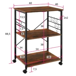 Tectake Servierwagen Rugby 65,5x45,5x88,5cm - Industrial Dunkelbraun 16 Tectake Servierwagen Rugby 65,5x45,5x88,5cm - Industrial Dunkelbraun -Qualitätsladen Für Geschirr 90013af1acf7bf1c6b4af79b6bd08af2