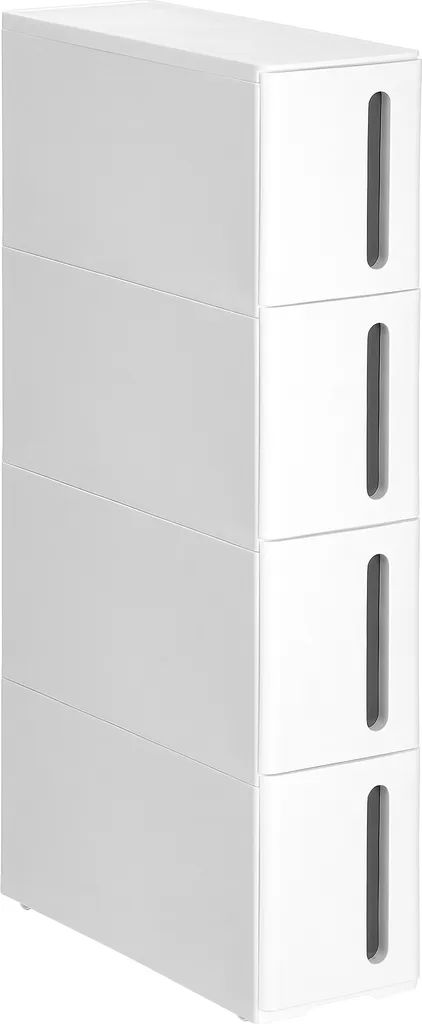 SONGMICS Küchenregal, Nischenregal Mit Rollen, Schmaler Rollwagen Mit 4 Schubladen, Mobil, Ausziehbar, Badregal, Küchenschrank Mit Rädern, PP-Kunststoff, Platzsparend, 45 X 17 X 84 Cm, Weiß-grau KFR008G01 6 SONGMICS Küchenregal, Nischenregal Mit Rollen, Schmaler Rollwagen Mit 4 Schubladen, Mobil, Ausziehbar, Badregal, Küchenschrank Mit Rädern, PP-Kunststoff, Platzsparend, 45 X 17 X 84 Cm, Weiß-grau KFR008G01 – Bild 6