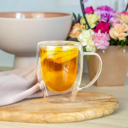 Wessper Doppelwandig Kaffeegläser Mit Henkel, 6 Stück X 350 Ml, Großes Hitzebeständiges Doppelwandglas, Thermogläser, Kaffeegläser Temperaturbeständig Mokkatassen, Teegläser, Latte Machiatto Gläser – Bild 2