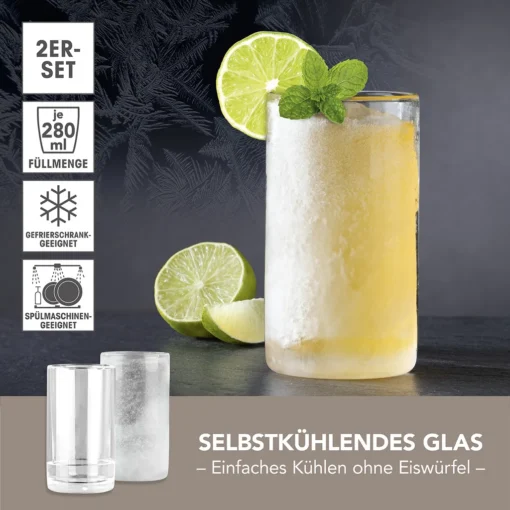GOURMETmaxx Glas Selbstkühlend - 2er-Set Je 280 Ml – Bild 2