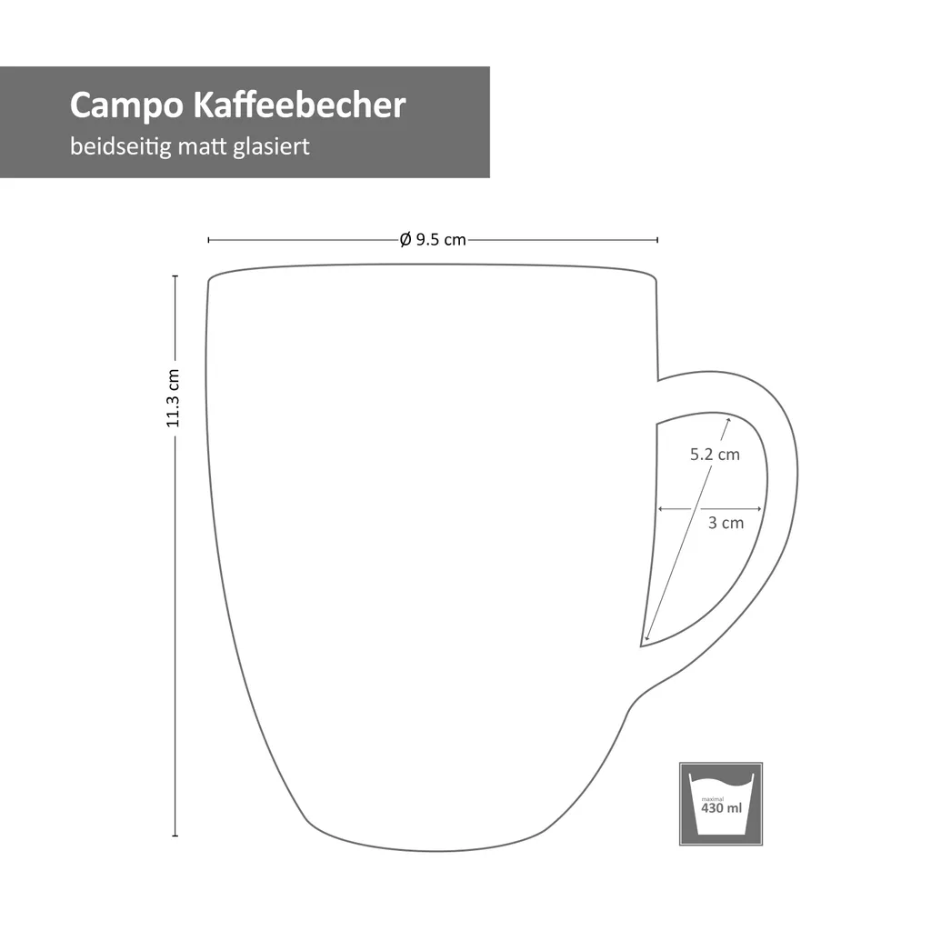 24tlg. Geschirrset Campo Creme 6 Pers. Kaffeebecher Suppenteller Kuchenteller Speiseteller 6 24tlg. Geschirrset Campo Creme 6 Pers. Kaffeebecher Suppenteller Kuchenteller Speiseteller – Bild 6