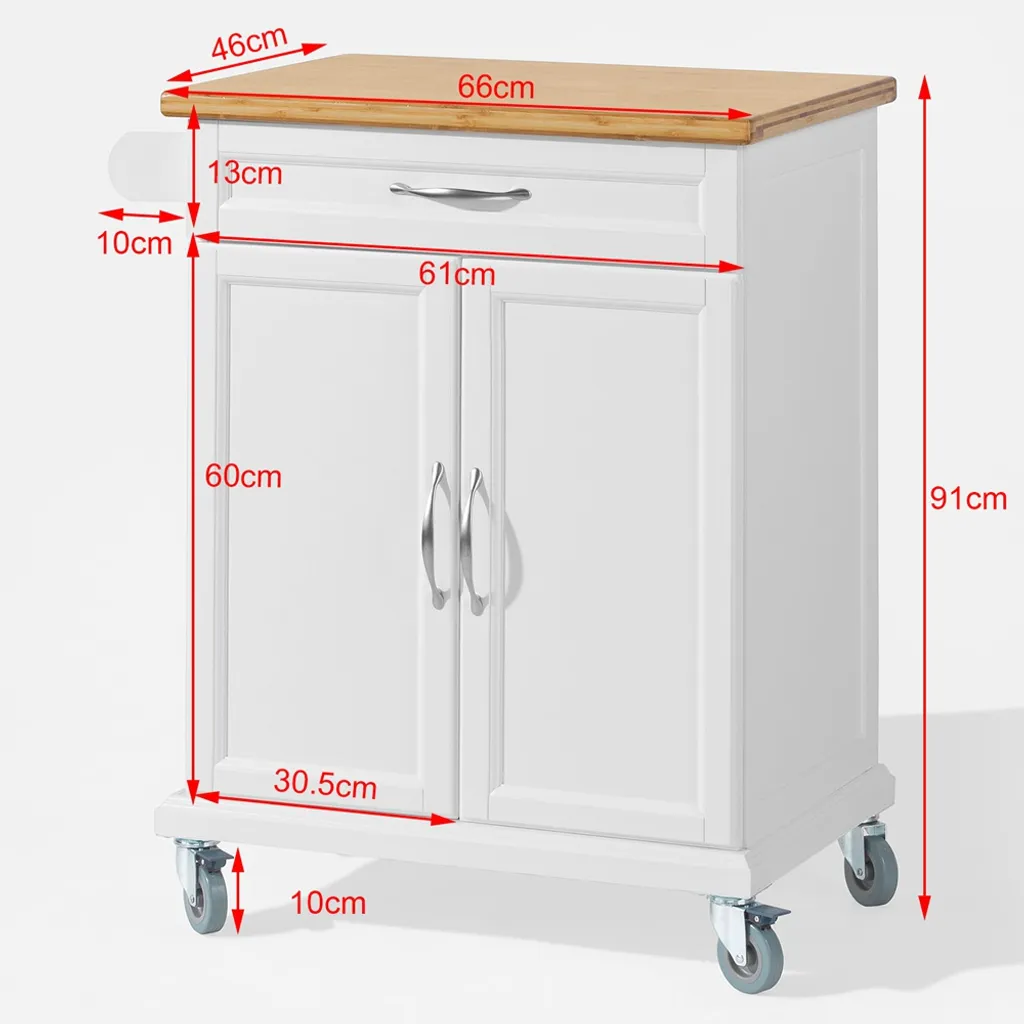 SoBuy Küchenwagen Aus MDF Mit Bambus Top, Küchenschrank, Servierwagen FKW13-WN 4 SoBuy Küchenwagen Aus MDF Mit Bambus Top, Küchenschrank, Servierwagen FKW13-WN – Bild 4