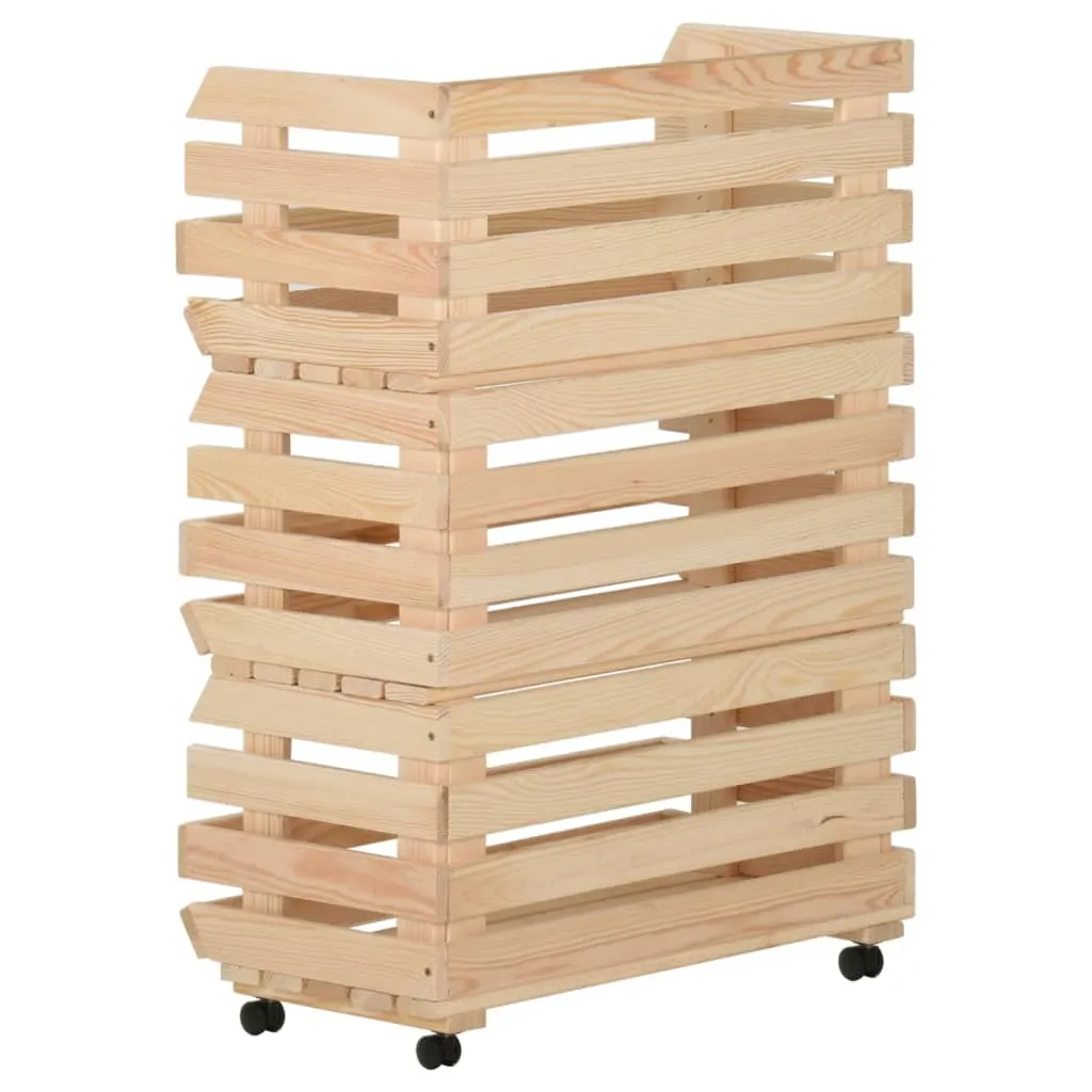 VidaXL Gemüsewagen 57x30x80 Cm Massivholz Kiefer 4 VidaXL Gemüsewagen 57x30x80 Cm Massivholz Kiefer – Bild 4