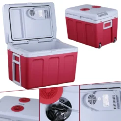 AREBOS Elektrische Kühlbox 40 Liter, Zum Kühlen Und Warmhalten, Mobil Kühlschrank Mit ECO Modus, 12/230 V Für Auto Und Steckdose