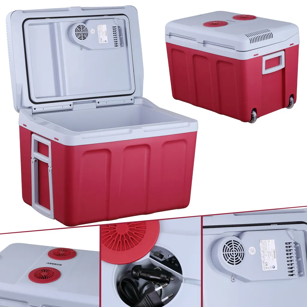AREBOS Elektrische Kühlbox 40 Liter, Zum Kühlen Und Warmhalten, Mobil Kühlschrank Mit ECO Modus, 12/230 V Für Auto Und Steckdose 1 AREBOS Elektrische Kühlbox 40 Liter, Zum Kühlen Und Warmhalten, Mobil Kühlschrank Mit ECO Modus, 12/230 V Für Auto Und Steckdose