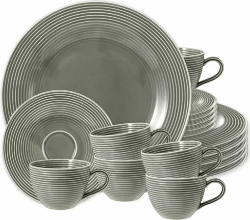 Seltmann Weiden Kaffeeservice Beat Grau Einfarbig/Relief Modern – Bild 5