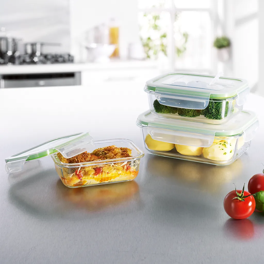 Glas Frischhaltedosen 3er Set Klick-It Gefrierdosen Lunchbox Brotdose Mikrowelle 5 Glas Frischhaltedosen 3er Set Klick-It Gefrierdosen Lunchbox Brotdose Mikrowelle – Bild 5
