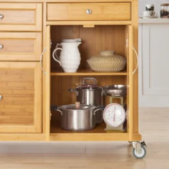 SoBuy FKW70-N Küchenwagen Servierwagen Kücheninsel Küchenschrank Aus Bambus Mit Edelstahlarbeitsplatte BHT Ca.: 115x92x46cm 14 SoBuy FKW70-N Küchenwagen Servierwagen Kücheninsel Küchenschrank Aus Bambus Mit Edelstahlarbeitsplatte BHT Ca.: 115x92x46cm -Qualitätsladen Für Geschirr 94f583c4638905141eac84b2e979cb0b