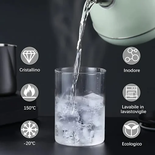 CMYBABEE Vorratsdose Glas 1400ML, Höhe 21 Cm, Vorratsglas Mit Deckel, Kaffeebohnen Behälter, Müslidose, Frischhaltedose Mit Große Einfüllöffnung (M, 1 Stück) – Bild 4