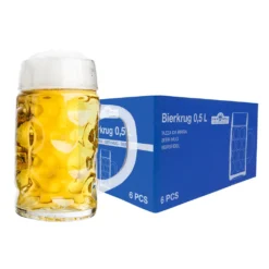6er Set Maßkrug 0,5L Geeicht Halber Liter Bierkrug Bierglas Perfekt Geeignet Für Gastronomie