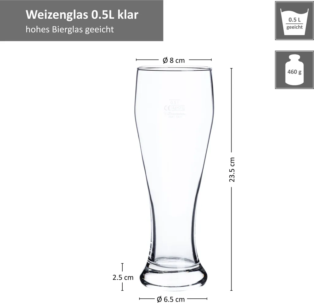 6er Set Bavaria Weizenbiergläser 0,5 Liter Geeicht Weißbiergläser Biergläser Weizengläser Glas 6 6er Set Bavaria Weizenbiergläser 0,5 Liter Geeicht Weißbiergläser Biergläser Weizengläser Glas – Bild 6