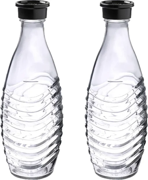 SodaStream Glaskaraffe Duo Pack Mit Schwarzem Deckel 2 Stück Je 600ml – Bild 2