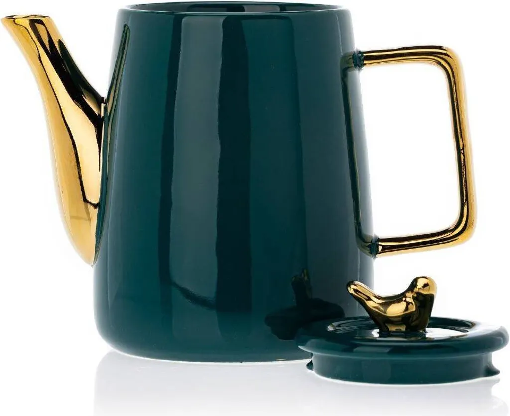 HowHomely Kaffeeservice Keramik 4 Personen - Teeservice 10-tlg. - Grün-Gold 5 HowHomely Kaffeeservice Keramik 4 Personen - Teeservice 10-tlg. - Grün-Gold – Bild 5