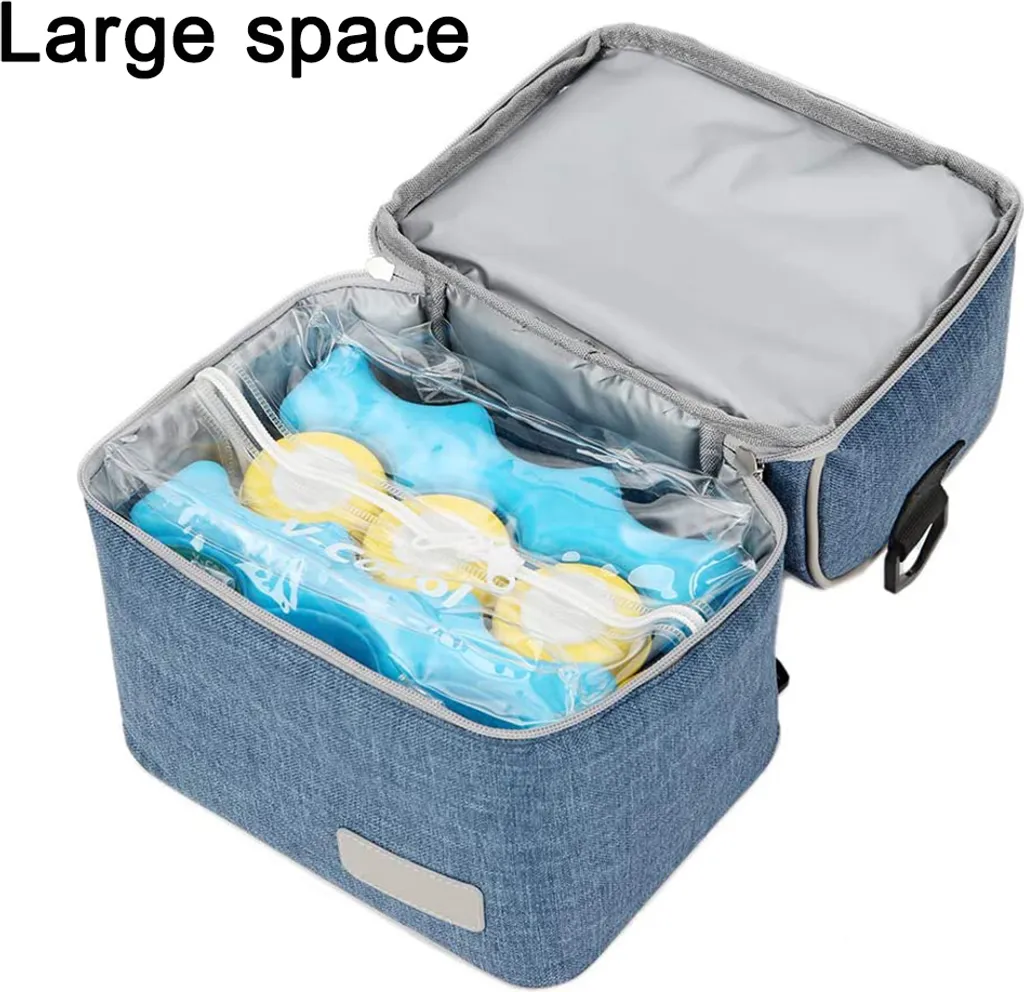 Muttermilch-Kühltasche Mit Kühlakkus, Doppellagig, Passend Für 3 Flaschen, Bis Zu 255 Ml, Für Stillen, Muttermilch, Pumpbeutel, Rucksack ,Denim Blue 6 Muttermilch-Kühltasche Mit Kühlakkus, Doppellagig, Passend Für 3 Flaschen, Bis Zu 255 Ml, Für Stillen, Muttermilch, Pumpbeutel, Rucksack ,Denim Blue – Bild 6