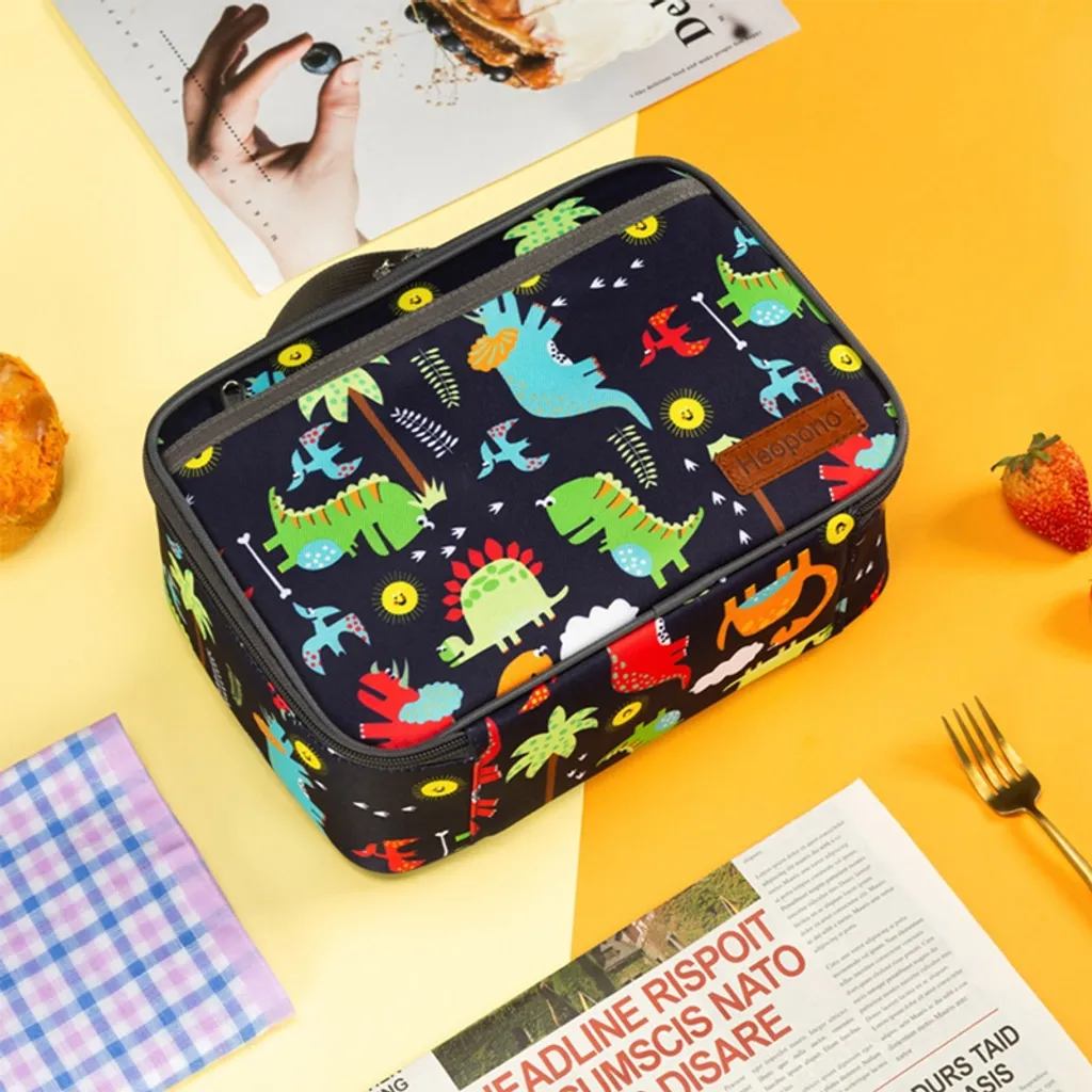 Kinder Lunchbag Picknicktasche Lunchpaket Kühltasche Mini-Isoliertasche Für Damen Herren, Studenten Dinosaurier 2 Kinder Lunchbag Picknicktasche Lunchpaket Kühltasche Mini-Isoliertasche Für Damen Herren, Studenten Dinosaurier – Bild 2