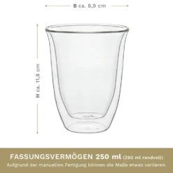 Creano Doppelwandige Gläser 250ml „DG-V“, 2er Set, Thermoglas Doppelwandig Aus Borosilikatglas, Kaffeegläser, Teegläser, Latte Gläser, Doppelwandgläser 12 Creano Doppelwandige Gläser 250ml „DG-V“, 2er Set, Thermoglas Doppelwandig Aus Borosilikatglas, Kaffeegläser, Teegläser, Latte Gläser, Doppelwandgläser -Qualitätsladen Für Geschirr 99e7155da795f5f93f5bd833ebb3b4a0
