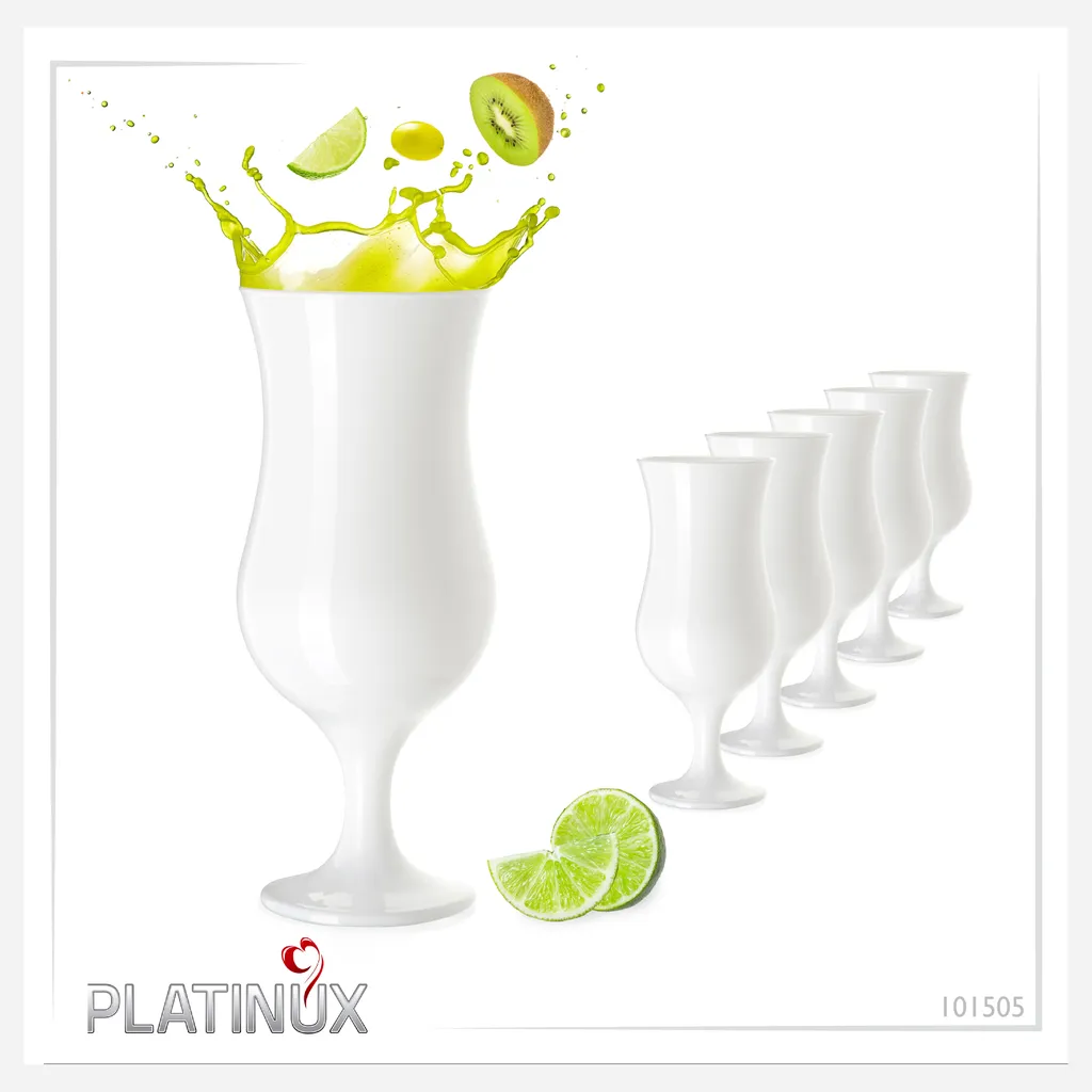 Weiße Cocktailgläser 400ml (max. 470ml) Longdrinkgläser Set 6 Stück Bargläser 8 Weiße Cocktailgläser 400ml (max. 470ml) Longdrinkgläser Set 6 Stück Bargläser – Bild 8