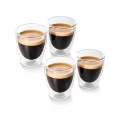 Tchibo 4er Espresso Gläser, Doppelwandig, Modernes Design, Heiß Und Kalt