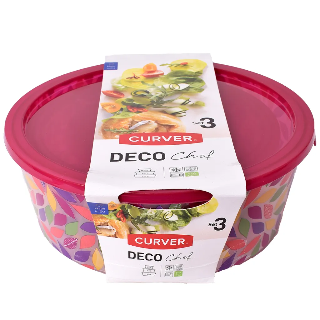 Curver Deko Chef Design 3er Set Vorratsdosen Lebensmittel Vorratsbehälter Frischhaltedose 0,5 Bis 2,0 L Mehrfarbig 2 Curver Deko Chef Design 3er Set Vorratsdosen Lebensmittel Vorratsbehälter Frischhaltedose 0,5 Bis 2,0 L Mehrfarbig – Bild 2
